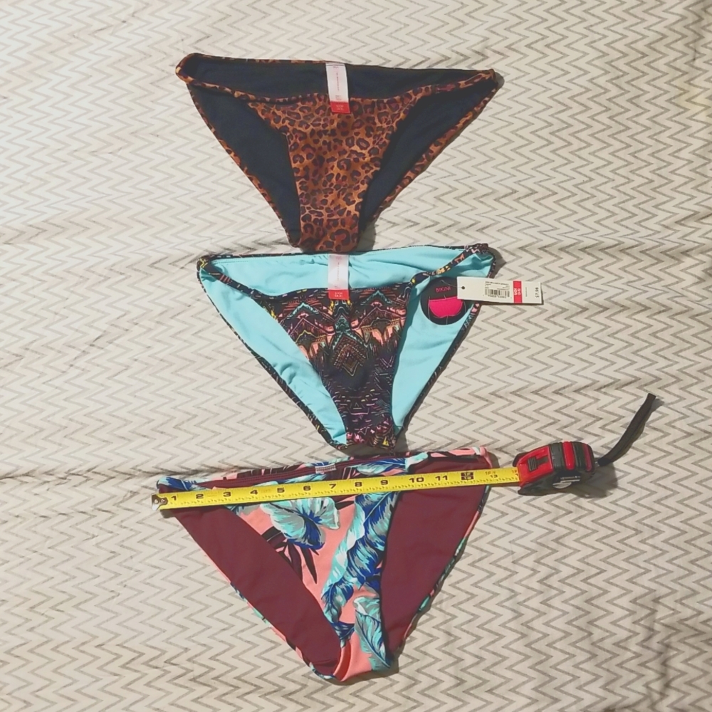 No Boundaries bikini swim bottom leopard, aztec / tribal and floral